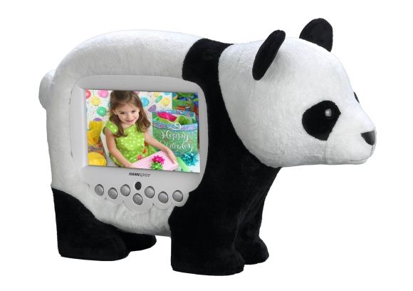 Porta retratos digital em forma de Urso Panda.