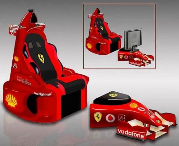 Poltrona em forma de Ferrari F1