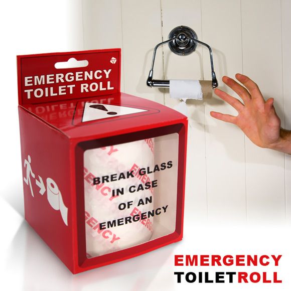 Não passe mais apuros no banheiro com Emergency Toilet Roll.