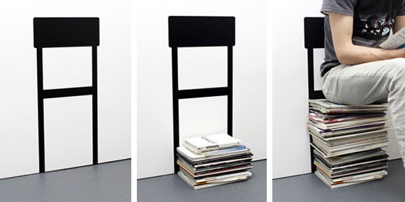 Stack Chair transforma sua pilha de livros em um lugar para se sentar!