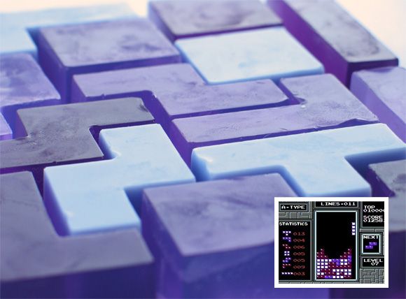 Sabonetes em forma de peças do Tetris - Da até pra jogar com eles!