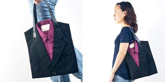 Don Recycled Suit Tote - A bolsa camisa.