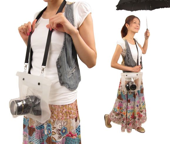 Uma bolsa para câmeras para tirar fotos na chuva!