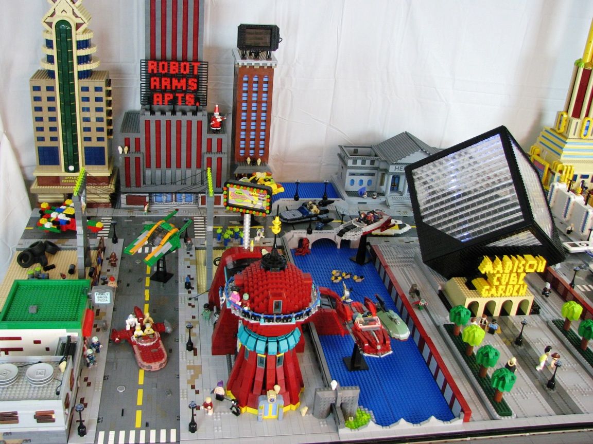 A Cidade de Futurama feita de LEGO.