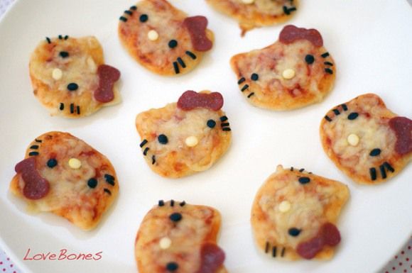 Mini pizzas da Hello Kitty.