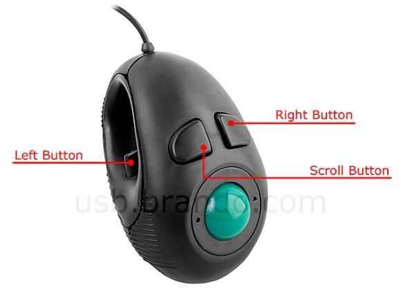 Um mouse que funciona como um controle remoto.
