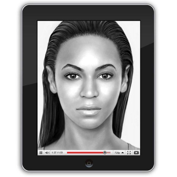Retrato da Beyoncé feito no iPad é perfeito. (com vídeo)