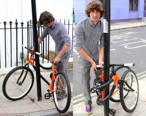 Estudante cria uma bicicleta "elástica" que dispensa correntes e cadeados.