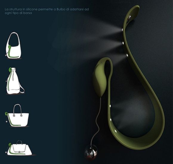 Bulbo - Um acessório para iluminar bolsas de mulheres e ajudar a encontrar o que tem dentro.