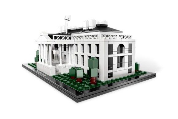 Réplica da Casa Branca feita de LEGO.