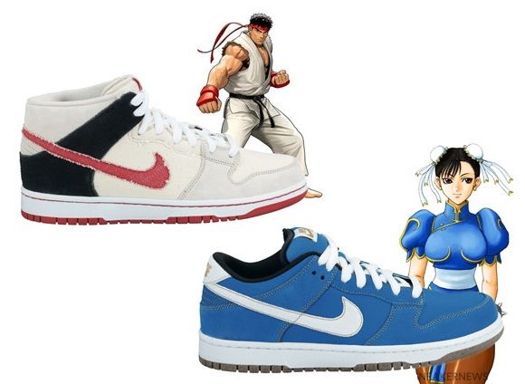 Nova coleção de tênis da Nike personalizados com cores dos personagens do Street Fighter.