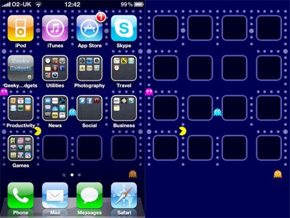 Papel de parede do Pac-Man para iPhone 4.