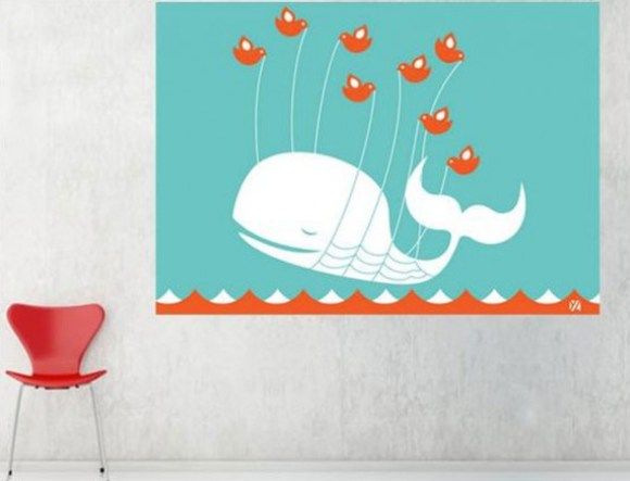 Papel de parede da baleia do Twitter para decorar a casa.