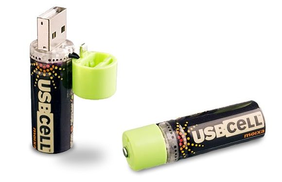 USBCell – Uma pilha que se recarrega pela porta USB.