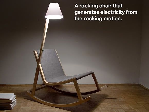 Cadeira inteligente se ilumina com o próprio balanço.