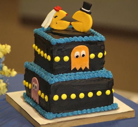 Bolo de casamento do Pac-Man!