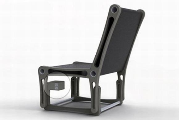 Cadeira carrega seus gadgets enquanto você aguarda no aeroporto!
