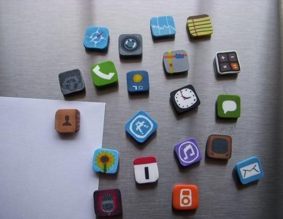 Decore sua geladeira com ícones do iPhone Magnéticos!