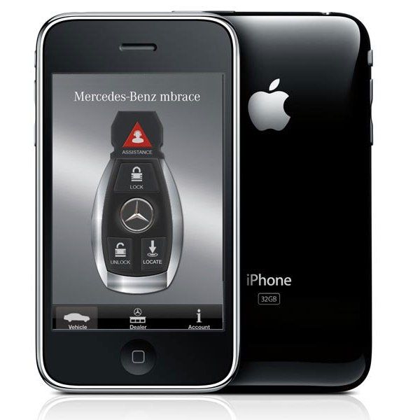 Novos carros da Mercedes Benz serão controlados por iPhones e BlackBerrys!