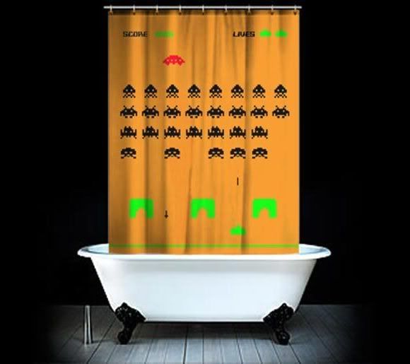 Cortina de Banheiro do Space Invaders.