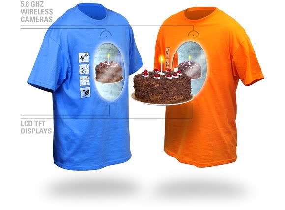 Interactive Portal são Camisetas eletrônicas com um Portal na barriga!